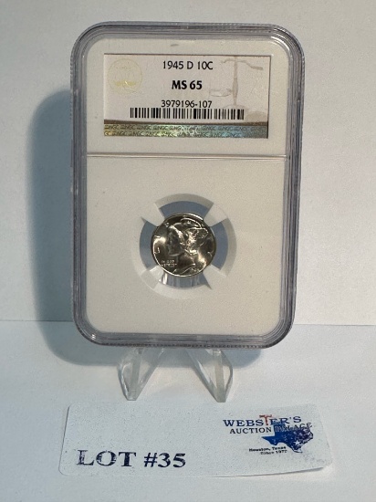 1945 D NGC GRADED  MERCURY DIME