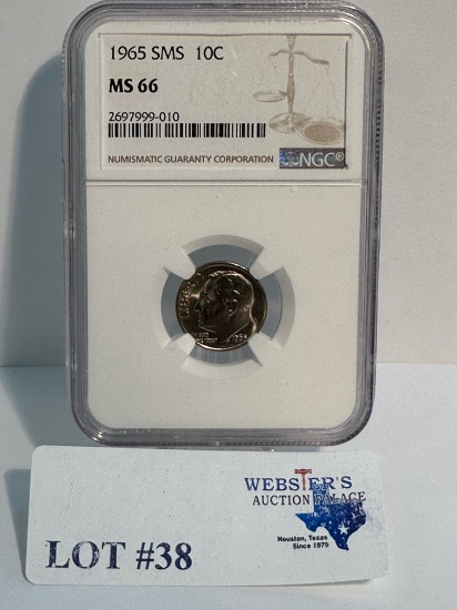 1965 NGC GRADED ROOSEVELT SILVER DIME