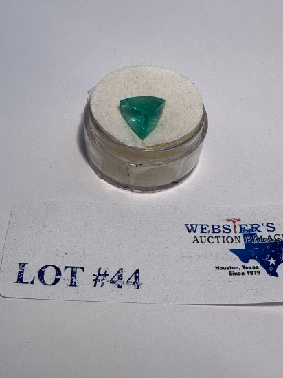 3.36 CT TRILLION CUT EMERALD W/ APPRAISAL