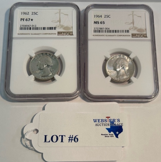 (2) NGC GRADED  25¢
