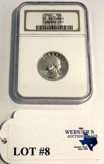 1962 25¢ NGC GRADED PF 66 CAMEO