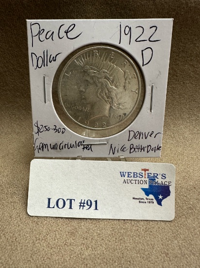 1922-D PEACE SILVER DOLLAR