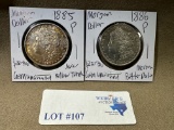 2PC 1885 AND 1886 MORGAN SILVER DOLLARS