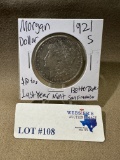 1921-S MORGAN SILVER DOLLAR
