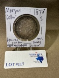 1878-S MORGAN SILVER DOLLAR RAINBOW TONING