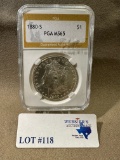 1880S- PGS MS-65 MORGAN SILVER DOLLAR