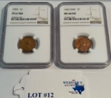 (2) NGC GRADED 1¢