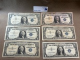 6PC 1957 $1 SILVER CERTIFICATES