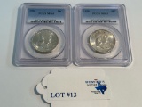 (2) 1958 PCGS MS63 HALF DOLLARS
