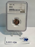 1959 NGC MS 66 GRADED DIME