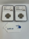 1986 & 1987 D 5¢ NGC GRADED