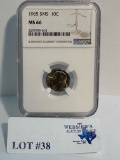 1965 NGC GRADED ROOSEVELT SILVER DIME