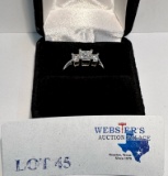 14K WHITE GOLD 3-STONE DIAMOND RING W/ APPRAISAL
