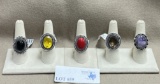 (5) GERMAN SILVER RINGS