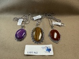3PC GERMAN SILVER PENDANTS