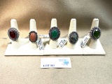 5PC GERMAN SILVER RINGS