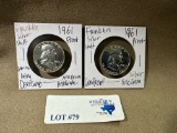 2PC 1961 FRANKLIN SILVER HALF DOLLAR PROOFS