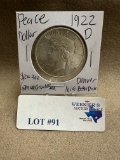 1922-D PEACE SILVER DOLLAR