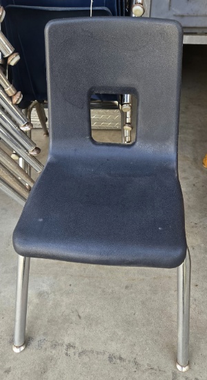 (50) STUDENT STACKING CHAIRS - NAVY