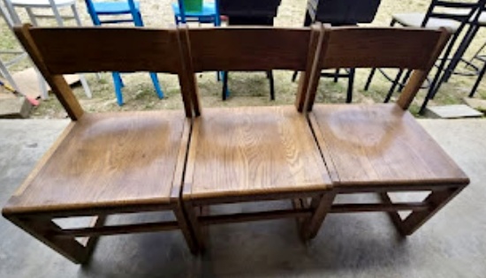 (3) SOLID WOOD CHAIRS
