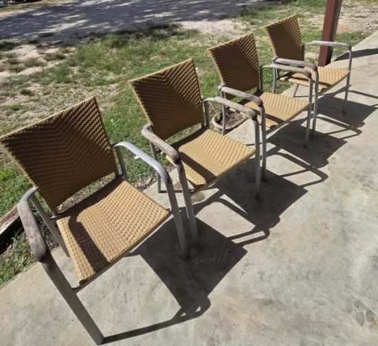(4) WOVEN CHAIRS