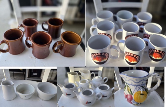 LARGE LOT OF DRINKWARE/COFFEE/TEA & SERVING PCS