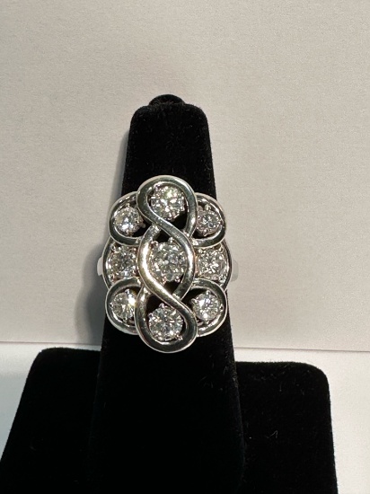 14K WHITE GOLD & DIAMOND RING W/ $9,150.00 APPRAISAL