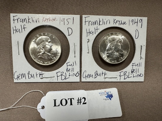 (2) FRANKLIN HALF DOLLARS