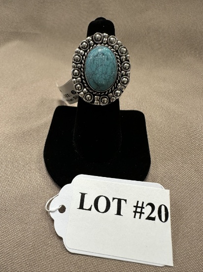 GERMAN SILVER & TURQUOISE RING