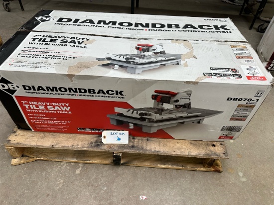 DIAMONDBACK 7" HEAVY DUTY TILE SAW W/ SLIDING TABLE