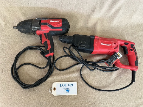 BAUER HEAVY DUTY IMPACT WRENCH & ROTARY HAMMER