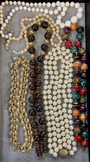 LARGE LOT OF BEADED FASHION NECKLACES