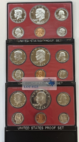 (3) 1977 US PROOF SETS