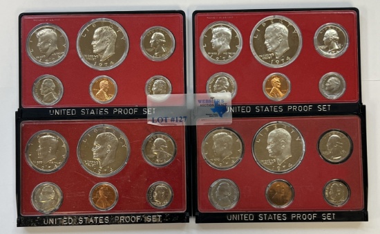 (4) 1974 US PROOF SETS