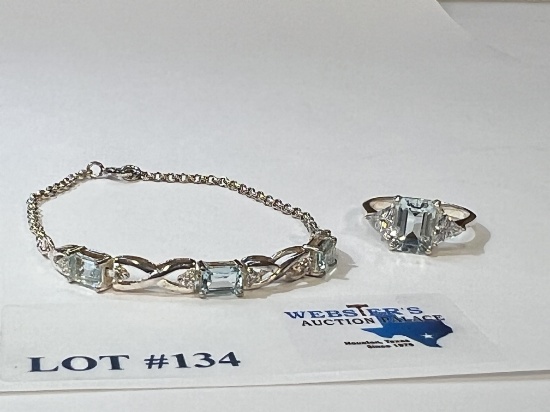 STERLING SILVER RING & BRACELET SET