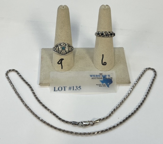 (3) PCS STERLING SILVER JEWELRY