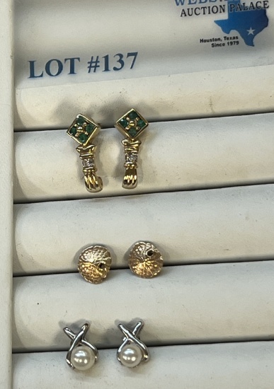 (3) PAIR OF 10/14K EARRINGS