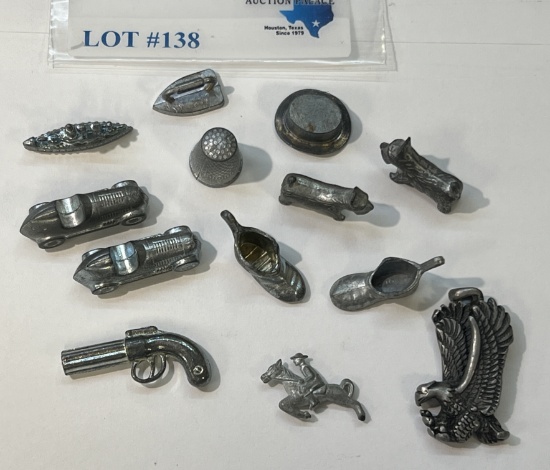 LOT OF VINTAGE MONOPOLY GAME PCS & MINIATURE PCS
