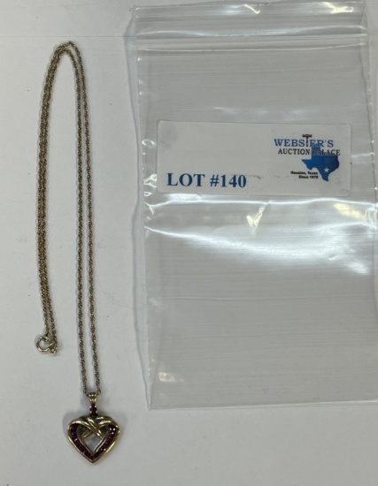 14K GOLD NECKLACE W/ HEART PENDANT
