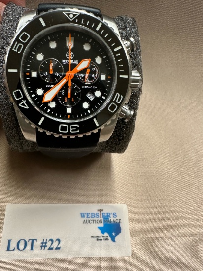 DEEP BLUE SEARAM DIVERS WATCH W/ SAPPHIRE CRYSTAL