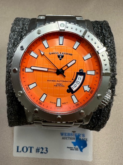 MEN'S SWISS LEGEND STAINLESS WATCH