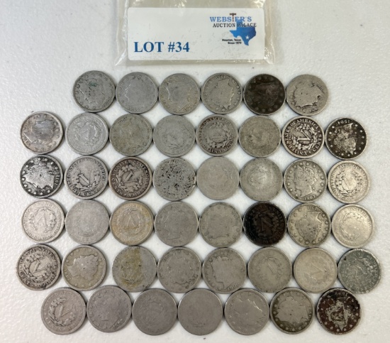 (45) V-NICKELS DATED 1890-1912