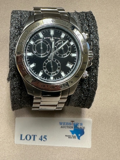 MEN'S SWISS LEGEND CHRONOGRAPH STAINLESS WATCH