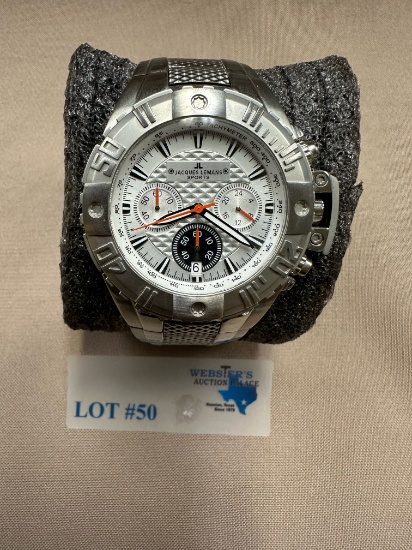 JACQUES LEMANS SPORTS CHRONOGRAPH STAINLESS WATCH