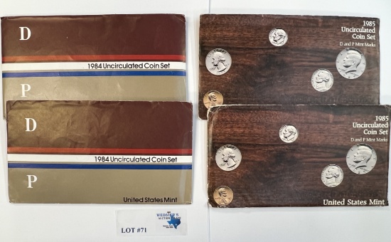 (4) 1984 & 1985  US MINT COIN SETS
