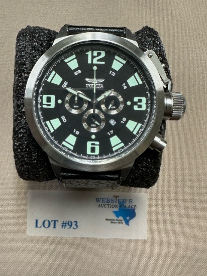 INVICTA MODEL 2643 STAINLESS WATCH WITH LEATHER BAND