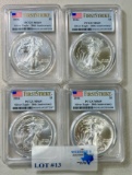(4) 30TH ANNIVERSARY PCGS GRADED 2016 AMERICAN SILVER EAGLE COINS