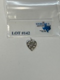 14K WHITE GOLD DIAMOND HEART PENDANT