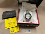 INVICTA STAINLESS SAPPHIRE CRYSTAL 24 JEWELS WATCH W/ BOX & EXTRA LINKS