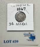 1867 3¢ NICKEL